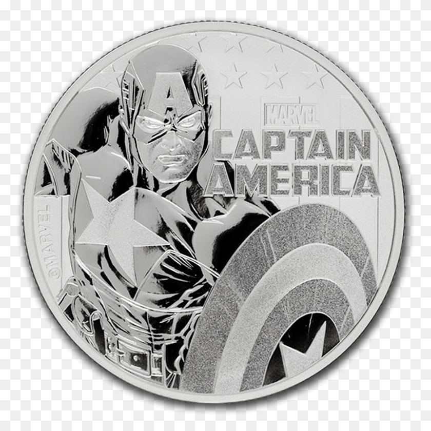 874x874 Moneda De Plata Marvel Capitn Amrica De Tuvalu Captain America Silbermnze, Helmet, Clothing, Apparel HD PNG Download