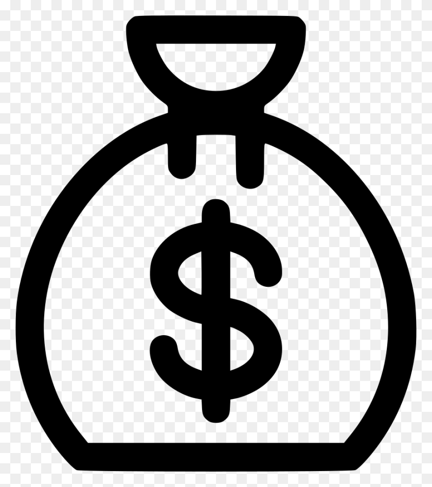 862x980 Money Bag Comments Paid Out Icon, Symbol, Text, Stencil HD PNG Download
