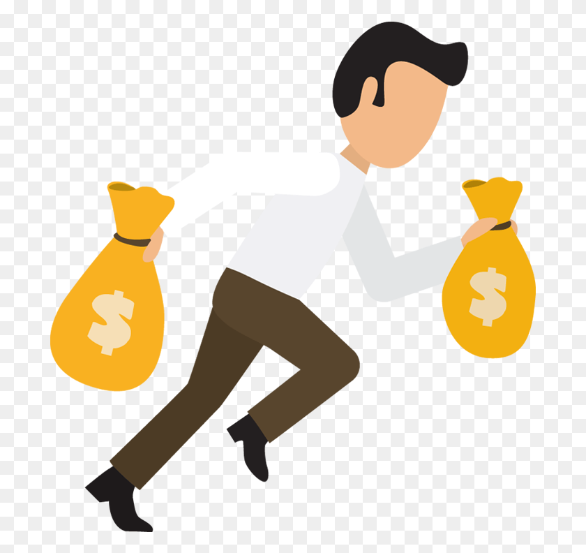 697x732 Money Clipart Business Cartoon Person With Money, Bowling, Cross, Symbol HD PNG Download
