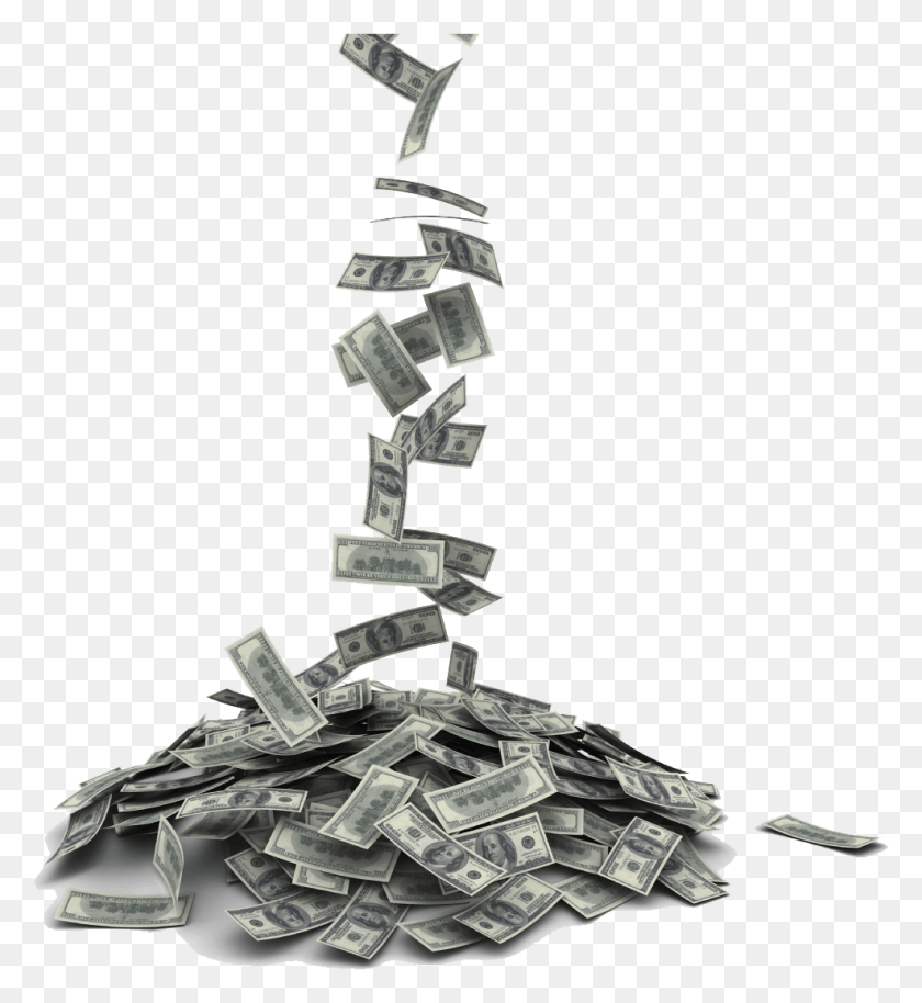 987x1081 Money Falling Into Pile, Dollar HD PNG Download