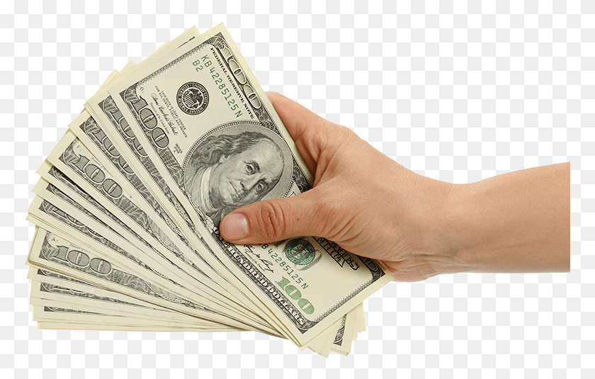 771x475 Money In Hand 100 Dollar Bill, Person, Human, Book HD PNG Download