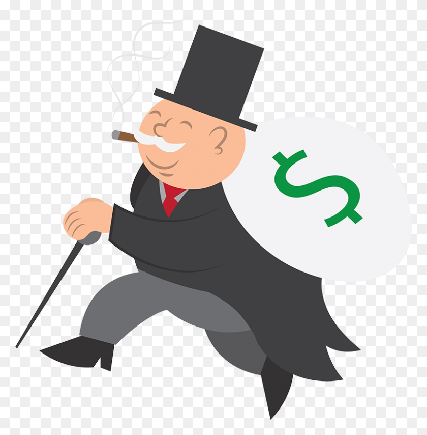 800x815 Money Man With Money Bag Fat Guy With Money Cartoon, Person, Human, Chef HD PNG Download