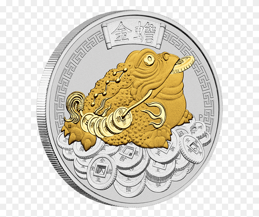 607x643 Money Toad Silver Gilded Coin In Frame Moneta Denezhnaya Zhaba, Nickel, Symbol, Lion HD PNG Download