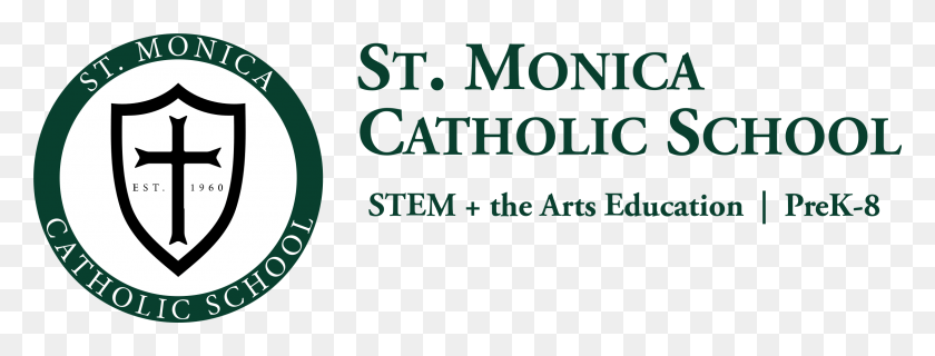 2400x801 Monica Catholic School Logo Transparent Circle, Text, Face, Alphabet HD PNG Download
