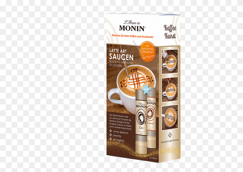 420x533 Monin L39artiste De Monin Latte Art Saucen Set 2 X 150 Cappuccino, Coffee Cup, Cup, Flyer HD PNG Download
