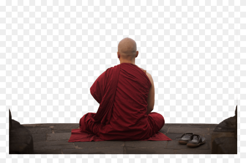 1025x653 Monk Transparent Background Sitting, Person, Human, Long Sleeve HD PNG Download