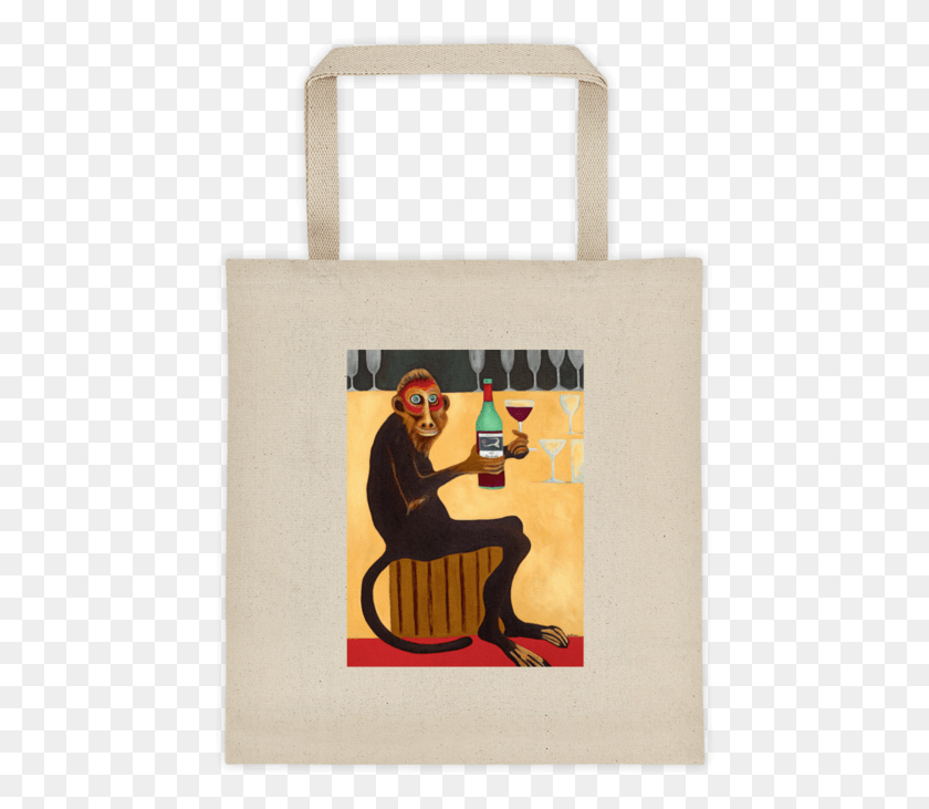 453x671 Monkey Artwork Back Mockup Front Flat Natural Stop And Smell The Oils, Bag, Tote Bag, Person HD PNG Download