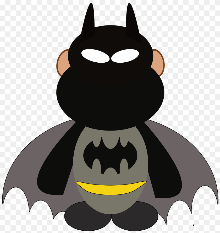 Monkey Batman Clipart, Logo PNG