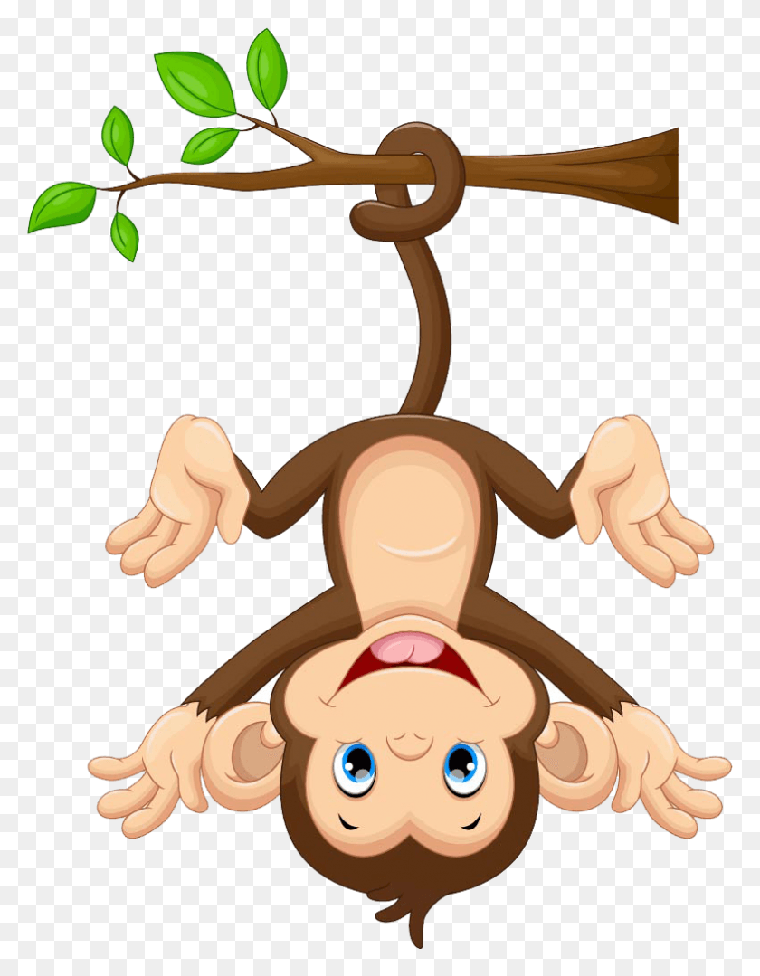 786x1027 Monkey Cartoon Free Photo Clipart Cartoon Monkey Hanging From Tree, Toy HD PNG Download