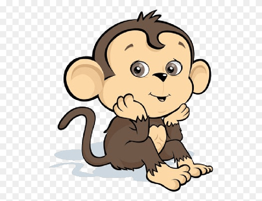528x585 Monkey Cartoon Sad Cute Monkey Cartoon, Mammal, Animal, Rodent HD PNG Download