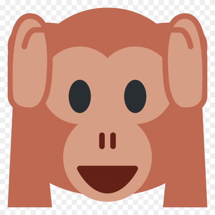 2048x2048 Monkey Covering Ears Emojis De Twitter Mono, Face, Plush, Toy HD PNG Download