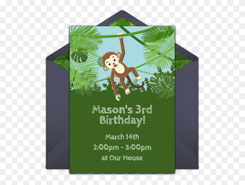 535x575 Monkey Fun Online Invitation Fairy, Paper, Flyer, Poster Descargar Hd Png