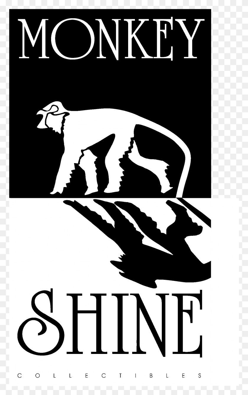1423x2331 Monkey Shine Logo Black And White Logo, Stencil, Person, Human HD PNG Download