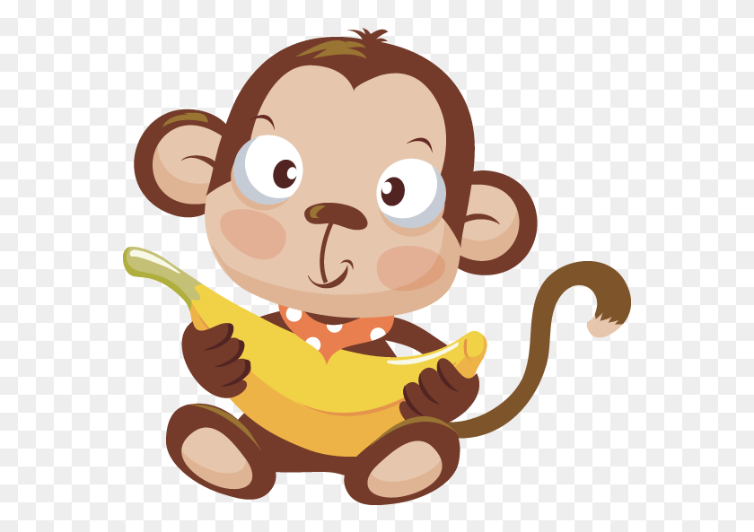 567x533 Monkeys Bananas Clipart For Free Baby Monkey Clipart, Cupid, Food, Eating HD PNG Download