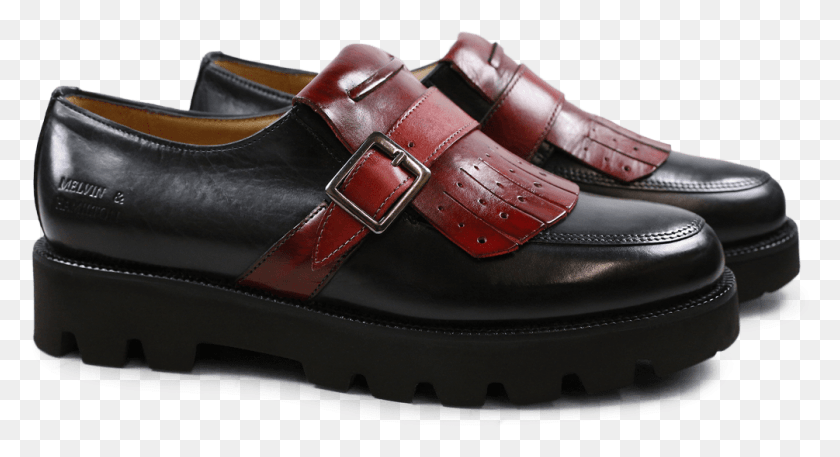 1005x512 Monks Kelly 14 Black Strap Burgundy Slip On Shoe, Clothing, Apparel, Footwear HD PNG Download