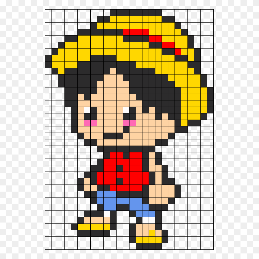 547x778 Monky D Luffy Perler Bead Pattern Bead Sprite Monkey D Luffy Pixel Art, Game, Crossword Puzzle, Skin HD PNG Download