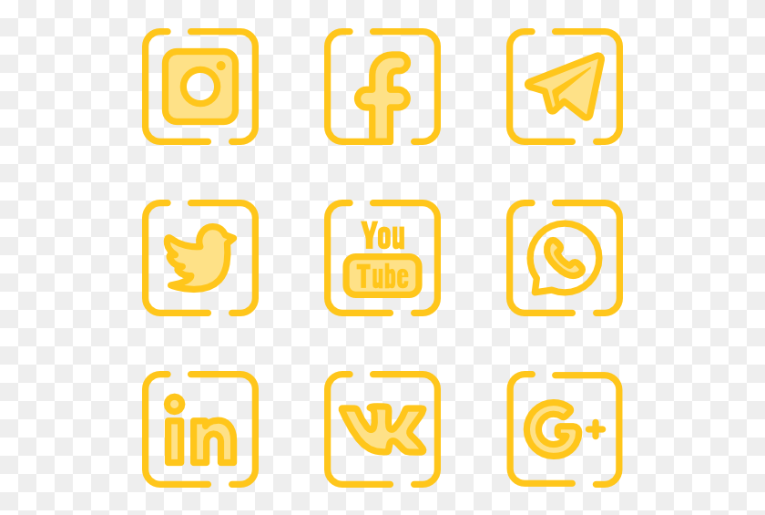 529x505 Monochrome Icon Family Yellow Icons Available In Social Media Icon Green, Text, Number, Symbol HD PNG Download