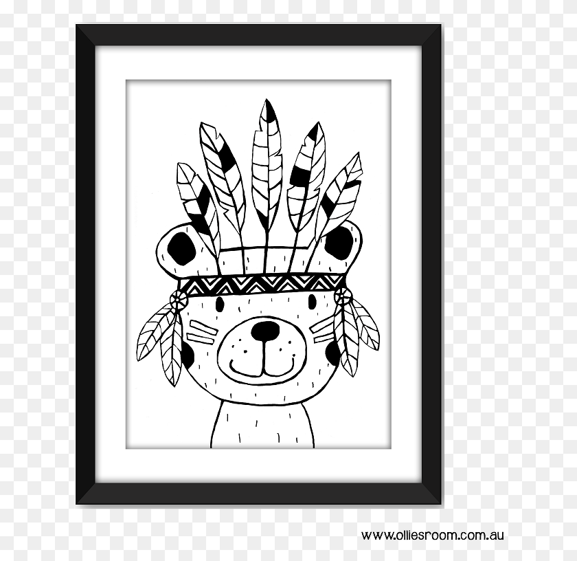 626x756 Monochrome Wild Things Art Work Handdrawn Bear Poster Kids Black And White Prints, Doodle HD PNG Download