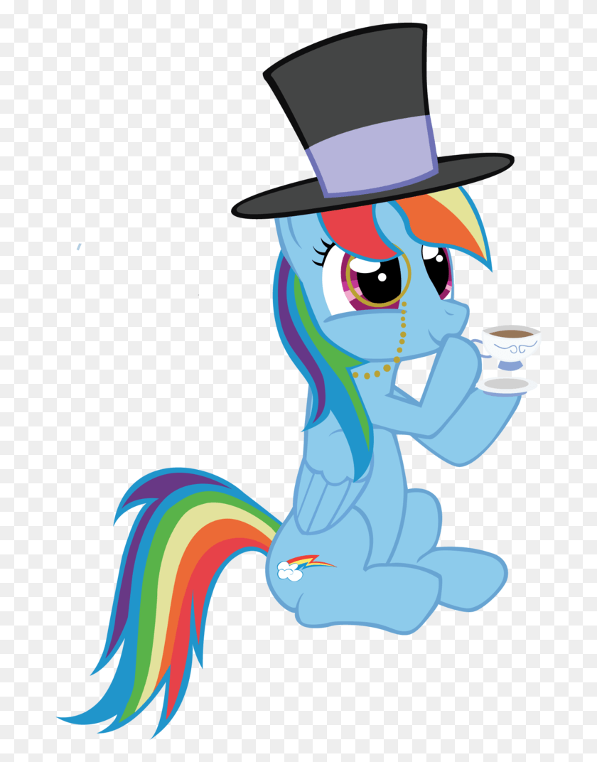 686x1012 Monocle Top Hat Transparent Image Rainbow Dash Flying, Hat, Clothing, Apparel HD PNG Download