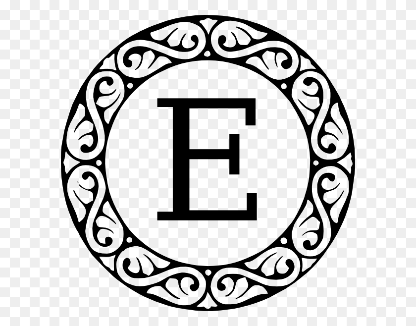 594x598 Monogram Letter E Clip Art Letter F In A Circle, Number, Symbol, Text HD PNG Download
