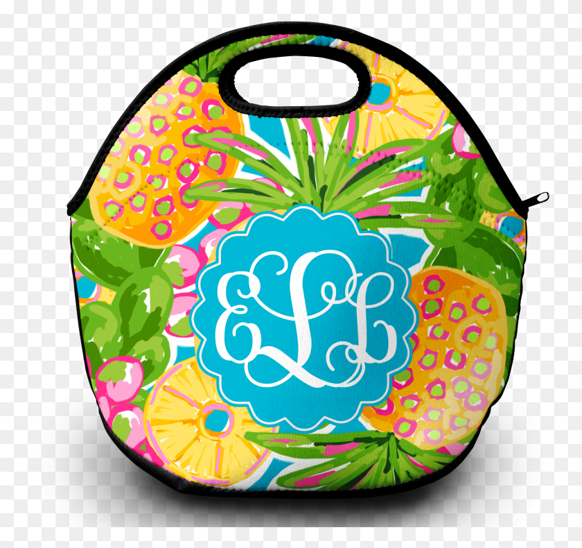 1678x1572 Monogram Lunch Bag Pineapple Paradise Lunchbox, Word, Graphics HD PNG Download