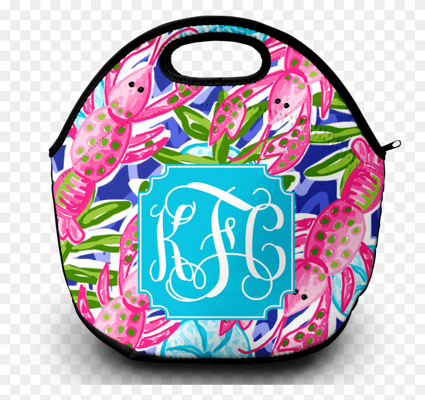 1678x1572 Monogrammed Lilly Pulitzer Inspired Lunch Tote Bag, Bib Descargar Hd Png