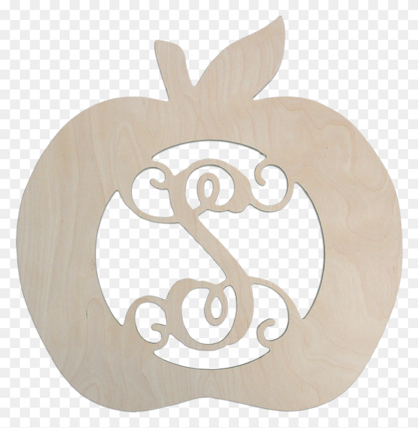 914x939 Monogrammed Wall Decor Apple Monogram Teacher Gift Monogram Letters, Stencil, Symbol, Text HD PNG Download