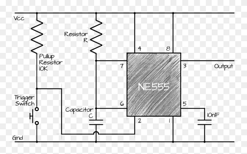 900x536 Descargar Png Calculadora De Circuito Monoestable Ne555 Per Costruire Tastiera Pc, Plano, Diagrama, Diagrama Hd Png