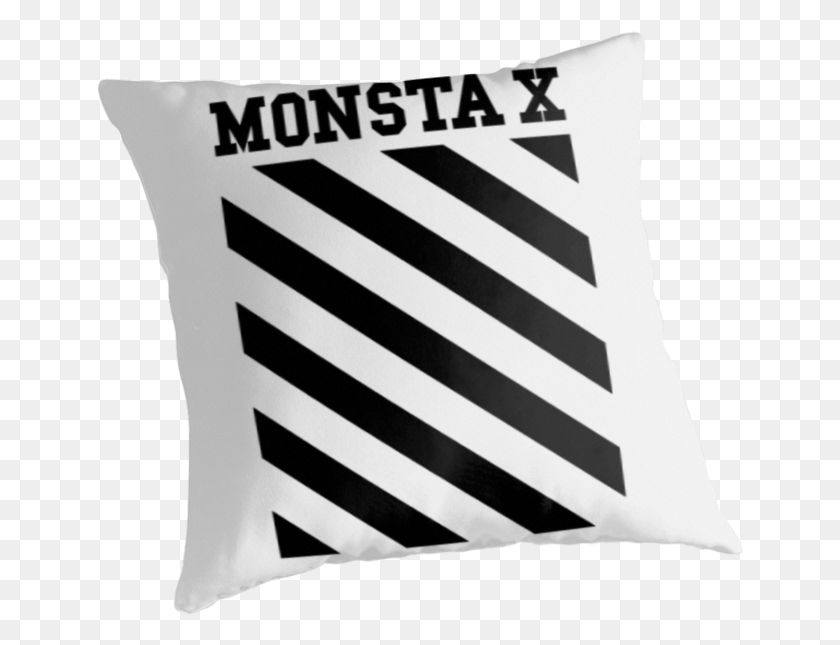 649x585 Monsta X Off White Inspired Logo 2 By Paolaazeneth Cushion, Pillow, Poster, Advertisement HD PNG Download