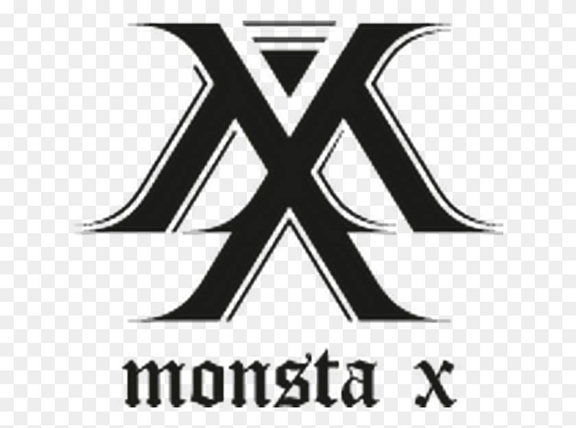 628x564 Monstax Monbebe Kpop Наклейки Логотип Monsta X Kpop, Текст, Символ, Самолет Hd Png Скачать