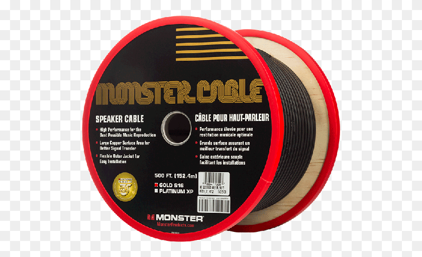 515x452 Monster Gold Speaker Cable S16 500 Ft Circle, Disk, Dvd HD PNG Download
