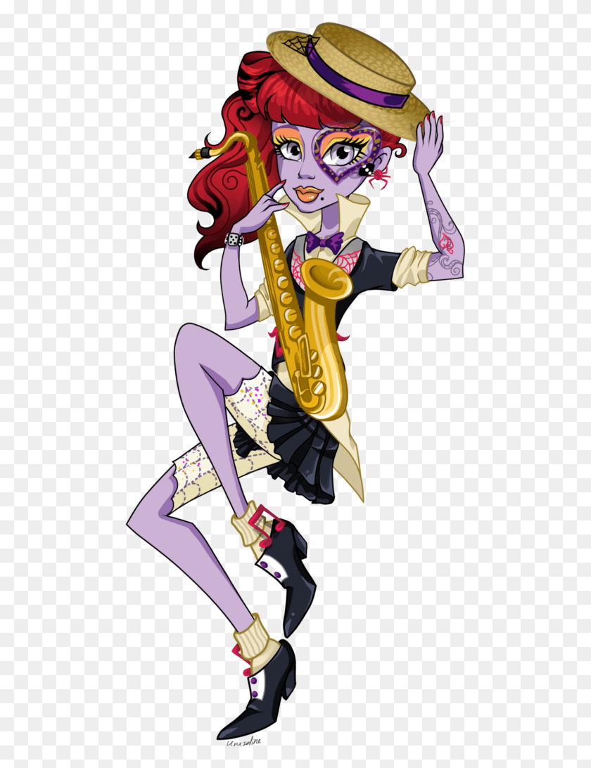 485x1032 Monster High Images Mafia Mh Wallpaper And Background Operetta Monster High Transparent, Leisure Activities, Saxophone, Musical Instrument HD PNG Download