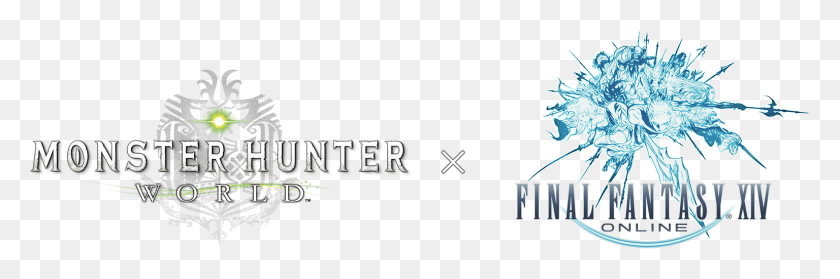 1536x433 Логотип Monster Hunter World Final Fantasy Xiv, Текст, Символ, Товарный Знак Hd Png Скачать