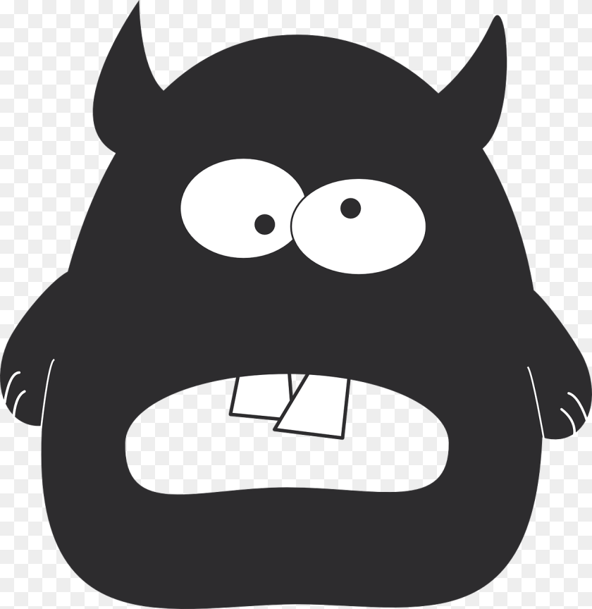 Monster Nasty Devil Photo Cute Black Monster, Stencil, Baby, Person, Snout PNG