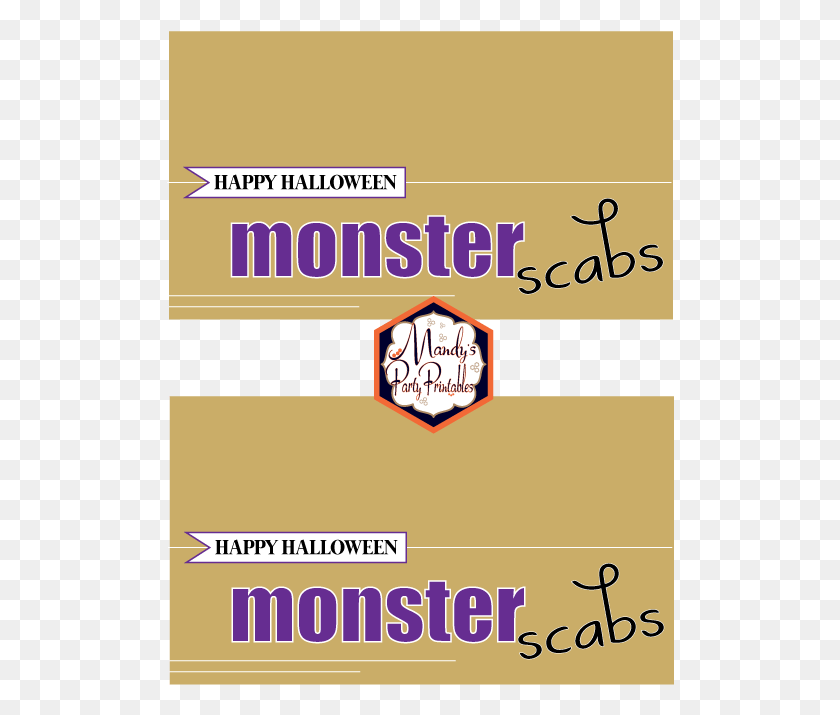 508x655 Monster Scabs Halloween Treatbag Toppers Через Плакат Mandy39S, Текст, Бумага, Флаер Png Скачать