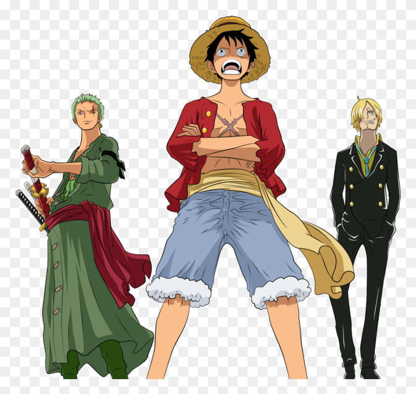 885x835 Monster Trio Monkey D Luffy Dan Zoro, Person, Human, Performer HD PNG Download