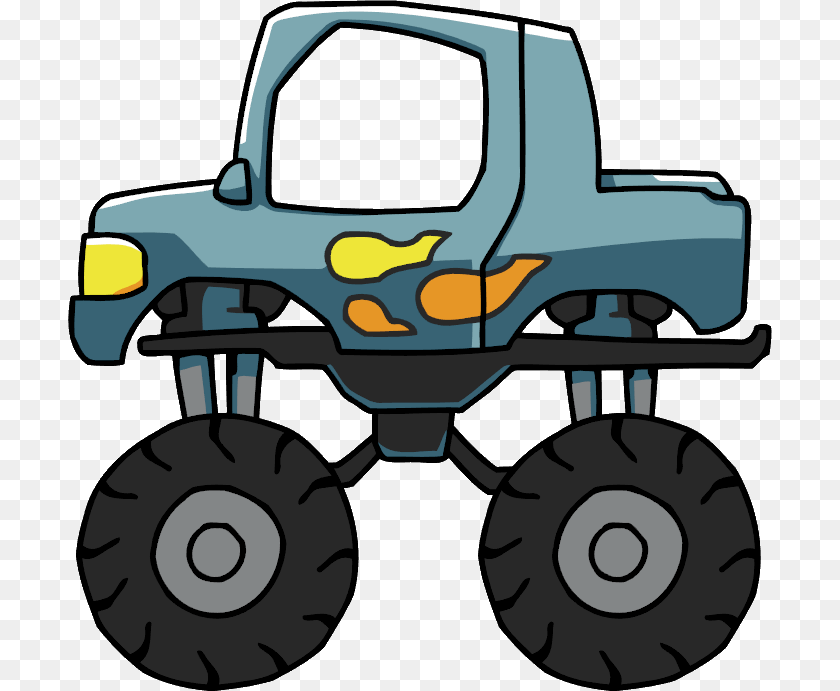 Monster Truck Clipart Monster Truck, Device, Grass, Lawn, Lawn Mower Sticker PNG