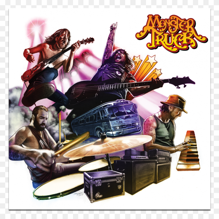 863x864 Monster Truck True Rockers Альбом, Человек, Человек, Музыкант Hd Png Скачать