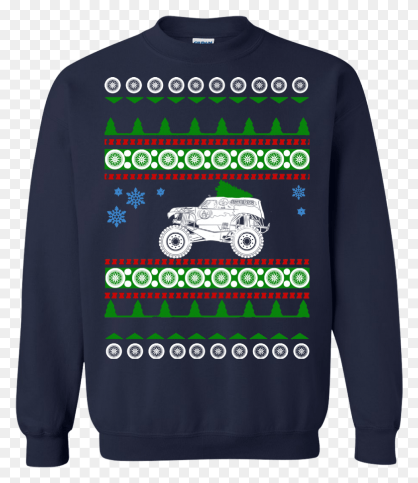 979x1144 Monster Truck Ugly Christmas Sweater Grave Digger Volvo 240 Christmas Sweater, Clothing, Apparel, Sleeve HD PNG Download