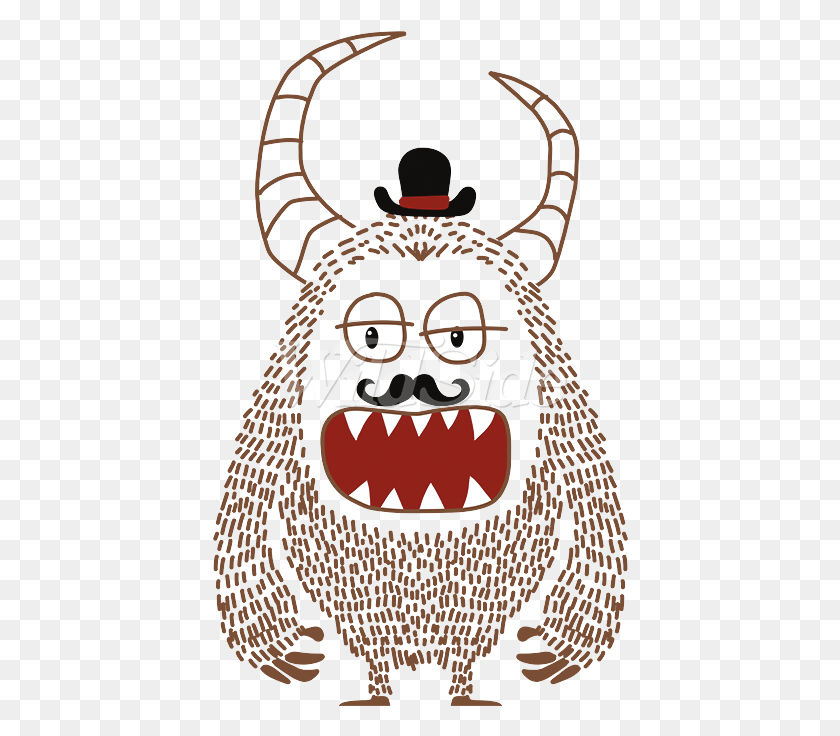 416x676 Monstruo Con Bigote Y Sombrero Ilustración, Avispa, Abeja, Insecto Hd Png
