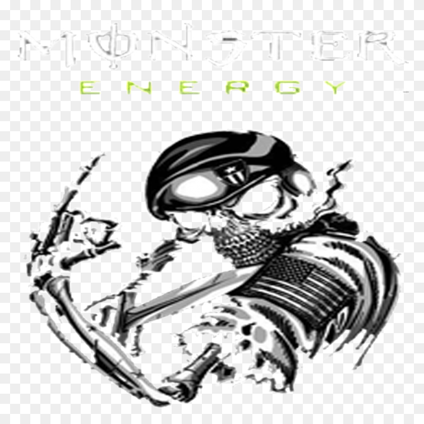 1024x1024 Monsterenergy Monster Energy Skull, Doodle Hd Png Скачать