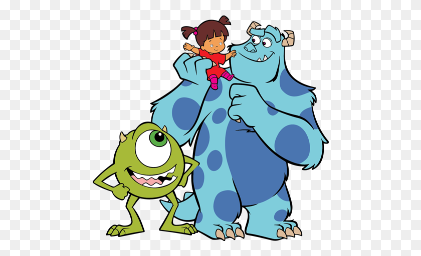 472x452 Monsters Inc Sullivan Mike Boo Monster Inc Vector Free, Graphics, Animal HD PNG Download