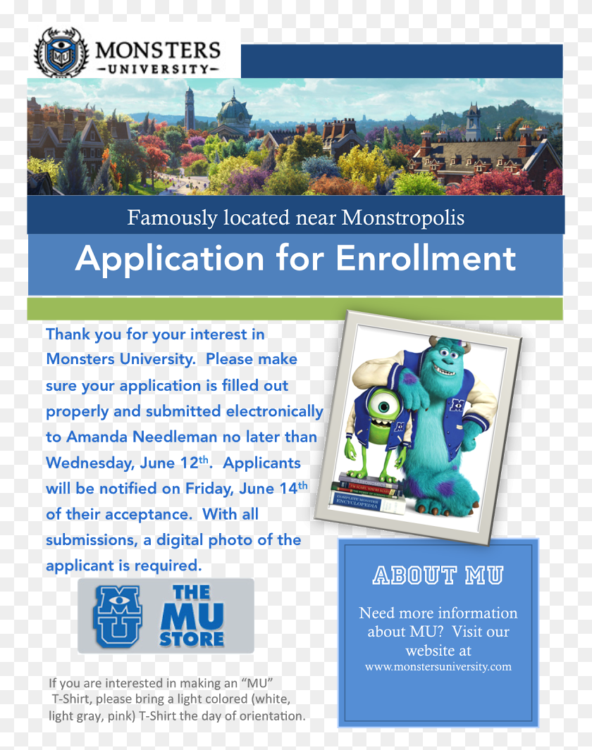 765x1005 Monsters University Fake Website, Poster, Advertisement, Flyer HD PNG Download