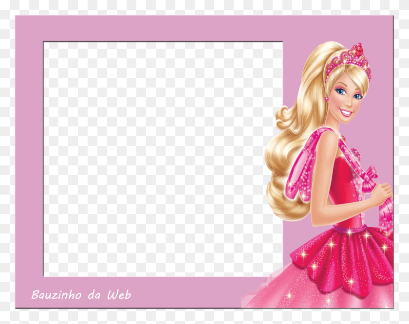 1454x1130 Montamos As Molduras Em Abaixo Com O Tema Barbie Moldura Barbie Rosa, Figurine, Doll, Toy HD PNG Download