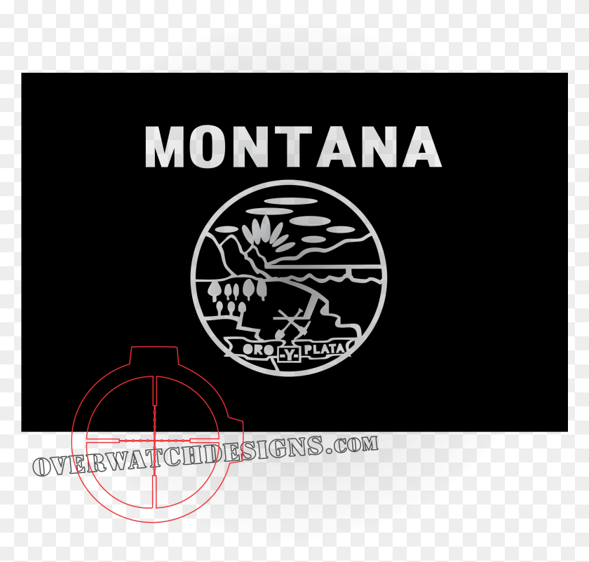 2250x2142 Круглая Наклейка С Флагом Штата Монтана, Текст, Этикетка, Символ Hd Png Скачать