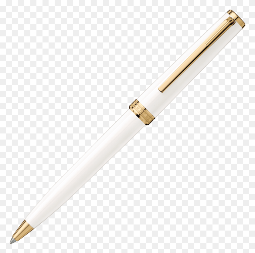 891x885 Montblanc Pix Gold Coated White Ballpoint Pen Instrumente De Scris, Fountain Pen HD PNG Download