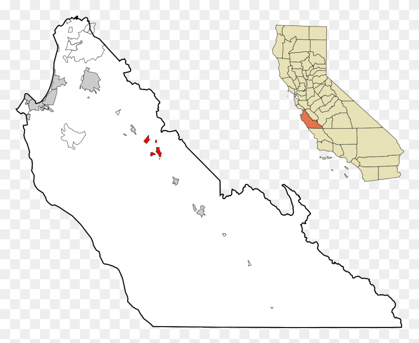 1242x1000 Monterey County California Incorporated And Unincorporated Mona Rey Ca, Map, Diagram, Plot HD PNG Download