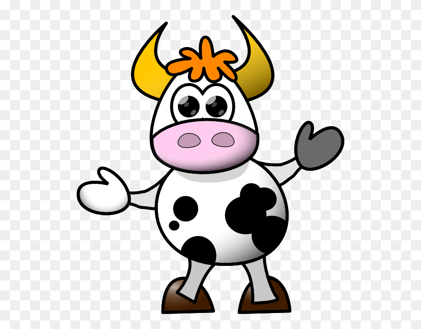 534x597 Moo The Cow Svg Clip Arts 534 X 597 Px Cartoon Cow, Cattle, Mammal, Animal HD PNG Download