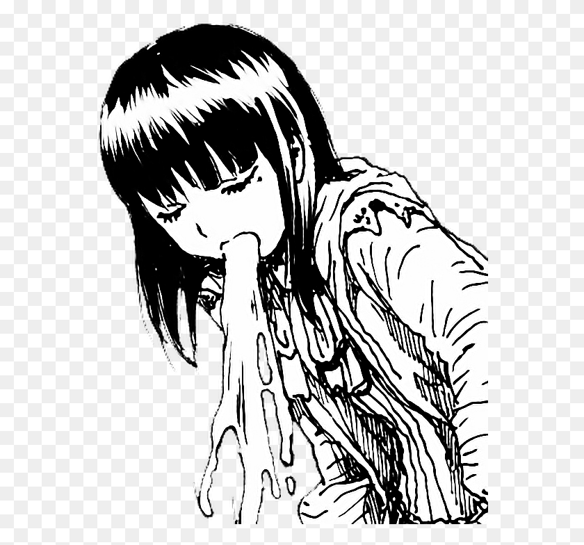 564x724 Mood Anime Throwup Puke Vomit Animegirl Kawaii Vomiting, Manga, Comics HD PNG Download