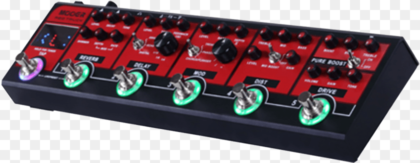 838x326 Mooer Red Truck Multi Effects Pedal Effects Unit, Amplifier, Electronics, Stereo, Indoors Sticker PNG